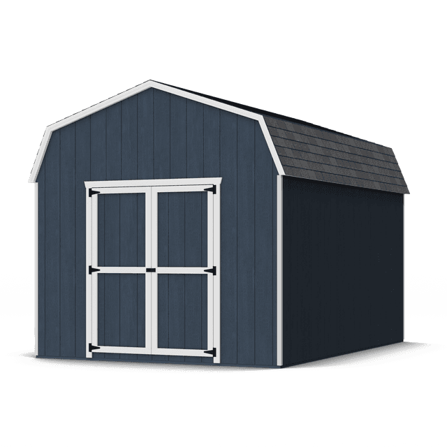 Rendering of value gambrel barn 6 sidewalls with shingles and paint.
