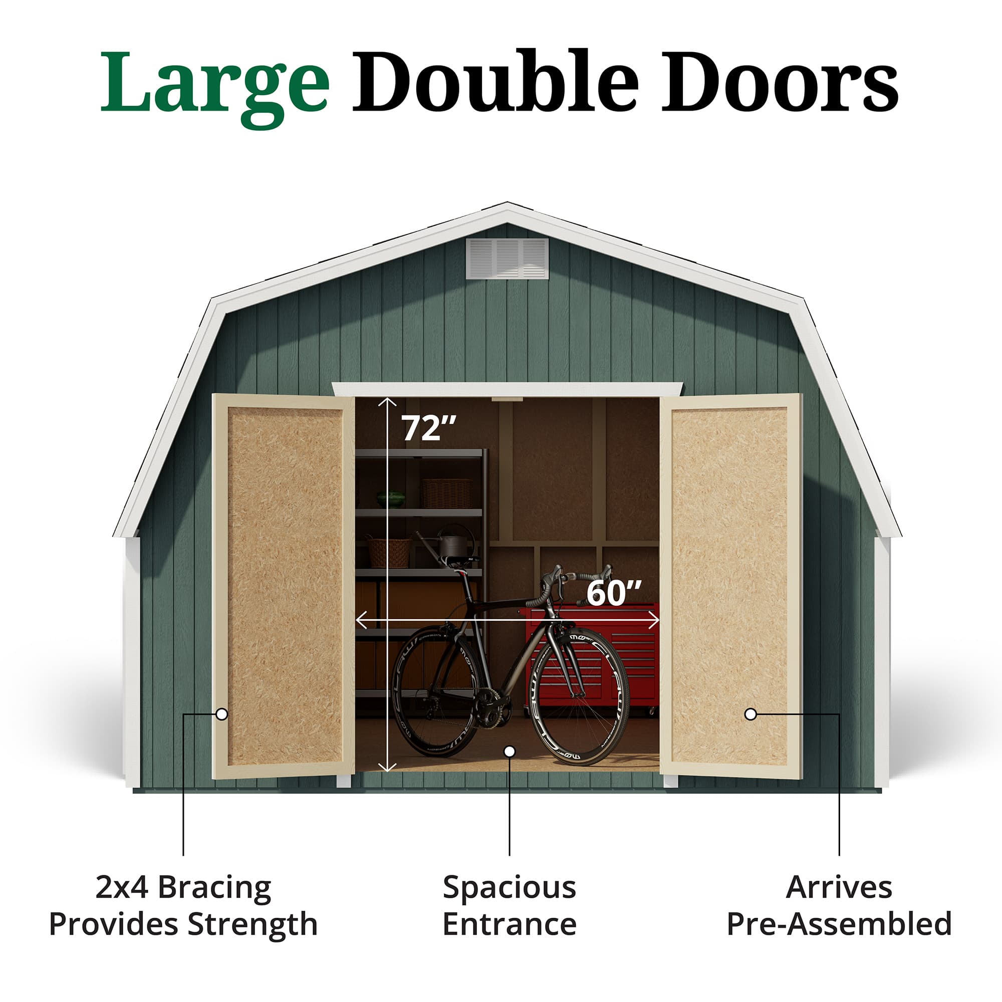 Classic Gambrel Barn 4' Sidewalls door graphic
