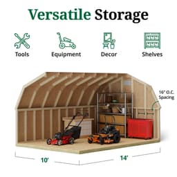 Classic Gambrel Barn 4' Sidewalls interior graphic