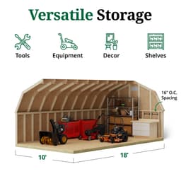 Classic Gambrel 4' Barn Shed interior graphic