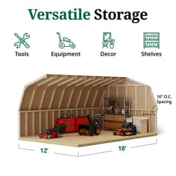 Classic Gambrel Barn 4' Sidewalls interior graphic