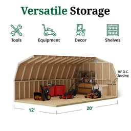 Classic Gambrel Barn 4' Sidewalls interior graphic