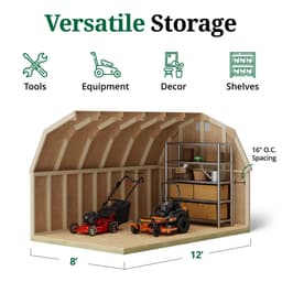 Classic Gambrel Barn 4' Sidewalls interior graphic