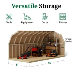 Classic Gambrel Barn 4' Sidewalls interior graphic