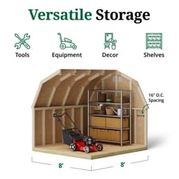 Classic Gambrel 4' Barn Shed interior graphic