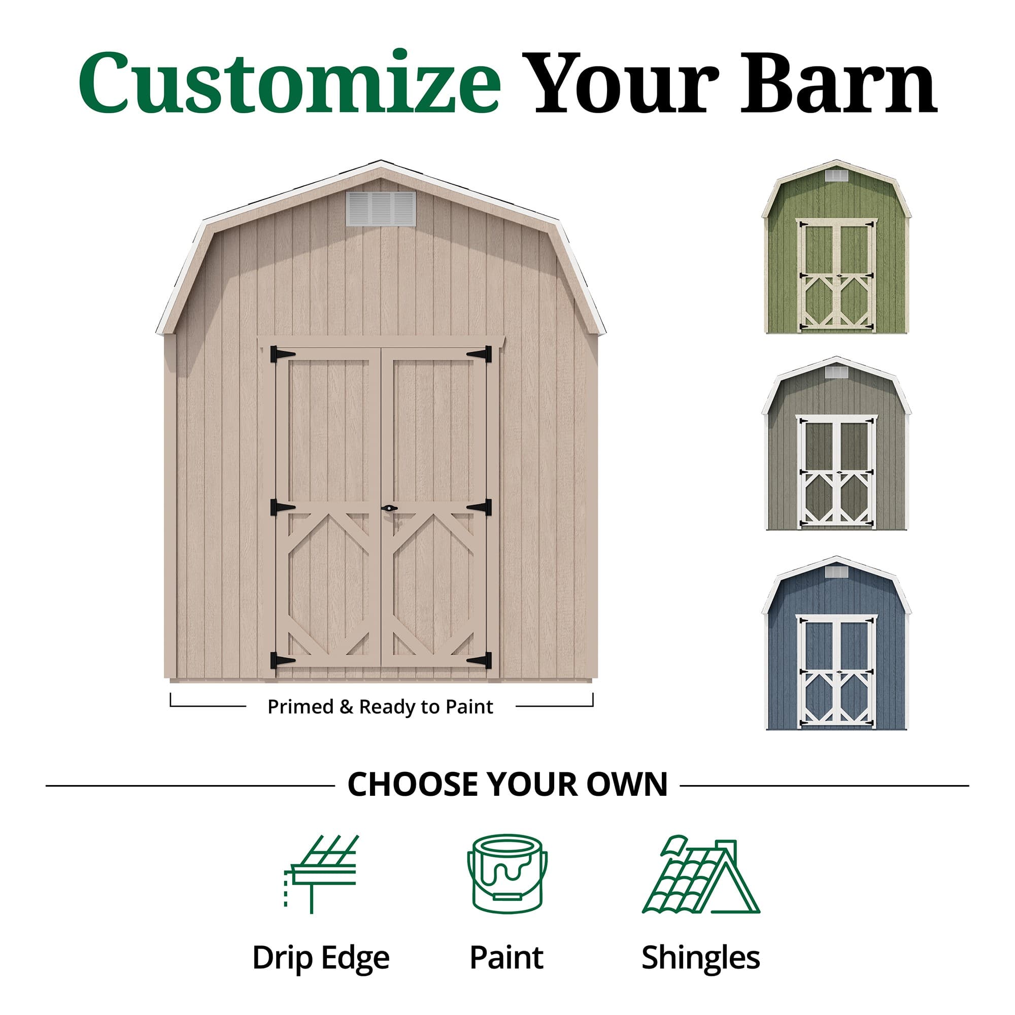 Classic Gambrel Barn 6' Sidewalls customize graphic