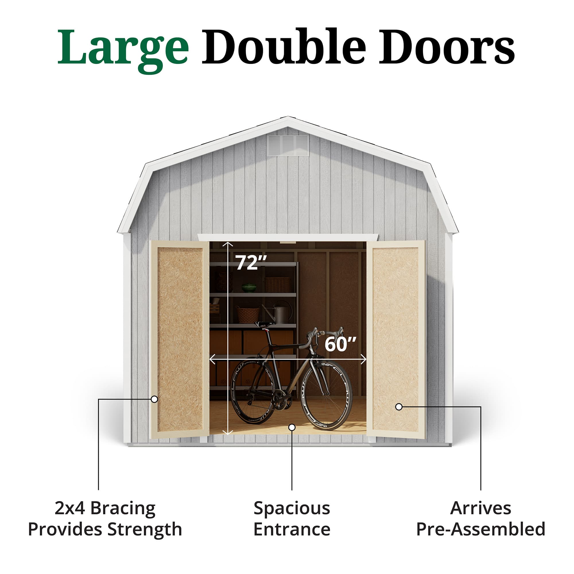 Classic Gambrel Barn 6' Sidewalls door graphic