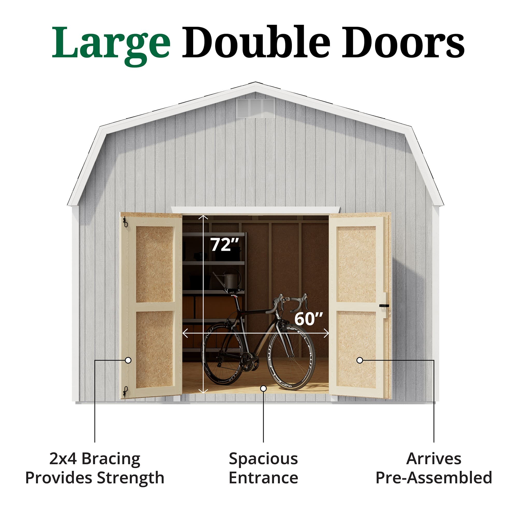Classic Gambrel Barn 6' Sidewalls door graphic