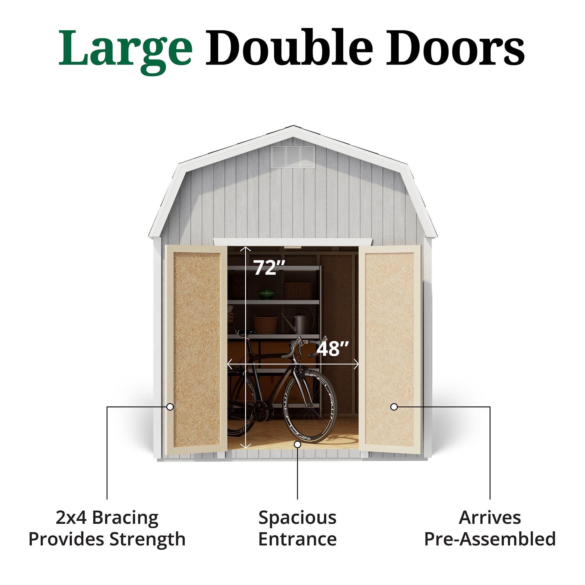Classic Gambrel Barn 6' Sidewalls door graphic