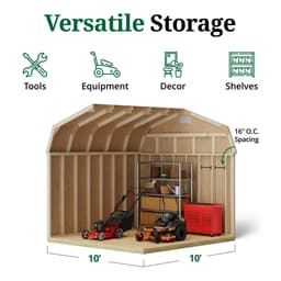 Classic Gambrel Barn 6' Sidewalls interior graphic