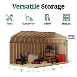Classic Gambrel Barn 6' Sidewalls interior graphic