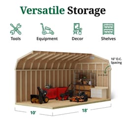 Classic Gambrel Barn 6' Sidewalls interior graphic