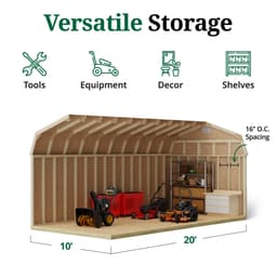 Classic Gambrel Barn 6' Sidewalls interior graphic