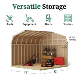 Classic Gambrel Barn 6' Sidewalls interior graphic