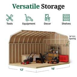 Classic Gambrel 6' Barn Shed interior graphic