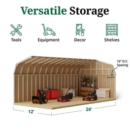 Classic Gambrel Barn 6' Sidewalls interior graphic