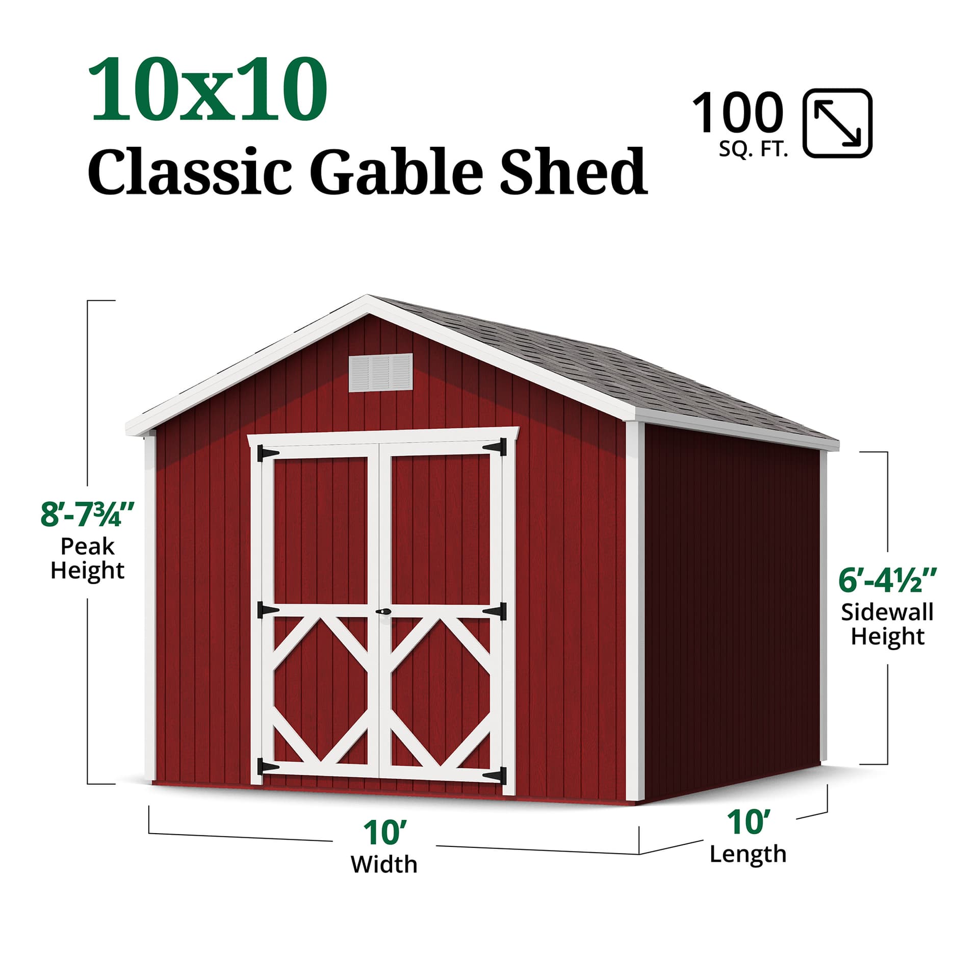 Classic Gable Shed dimensions