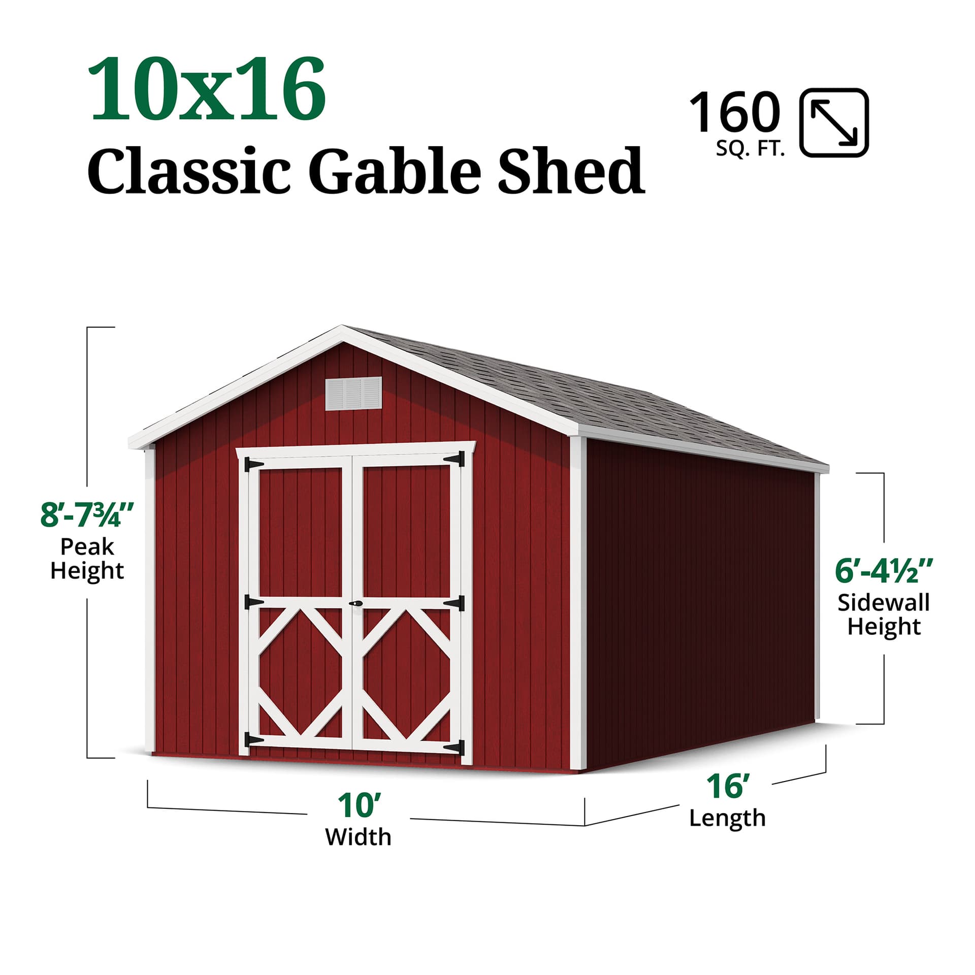 Classic Gable Shed dimensions
