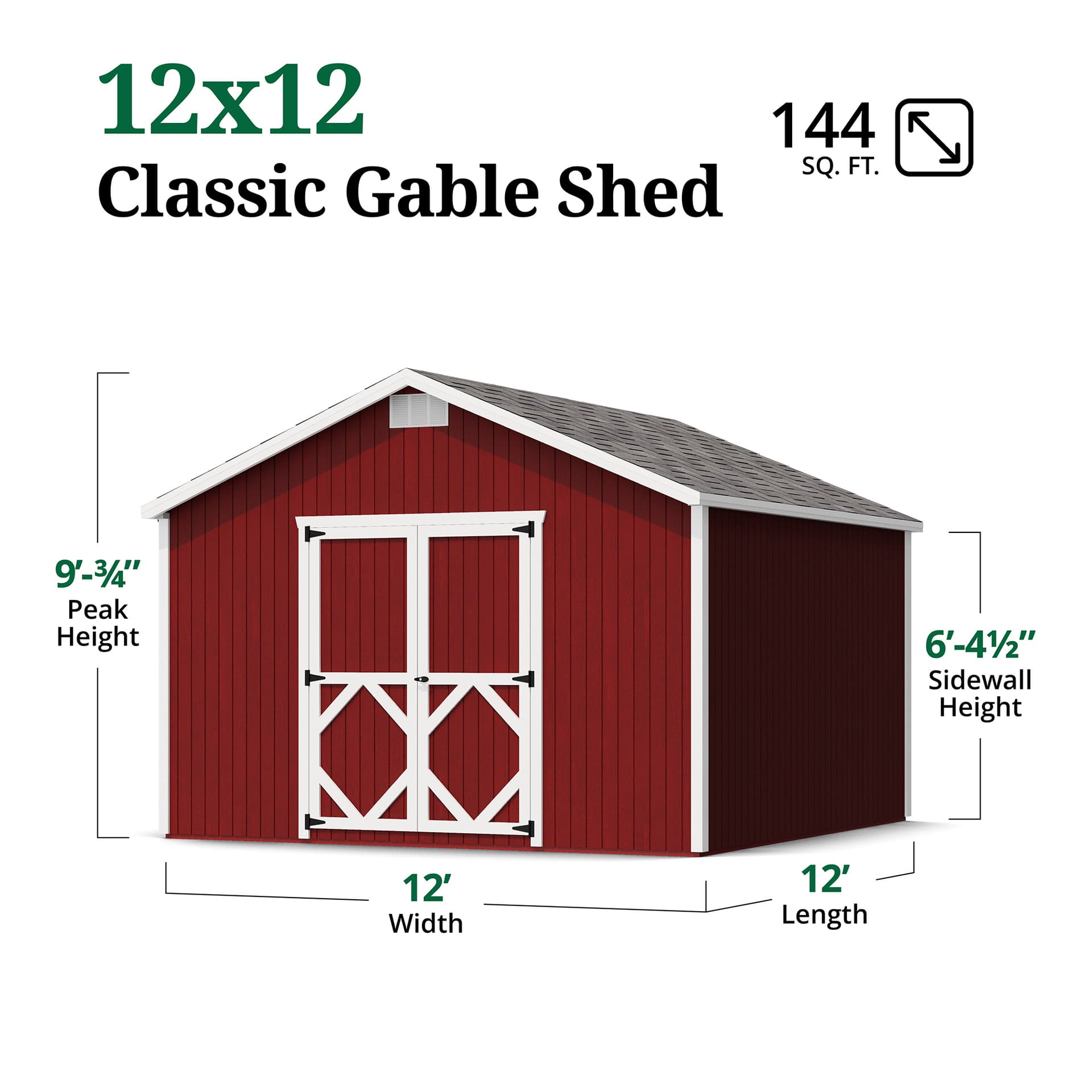 Classic Gable Shed dimensions