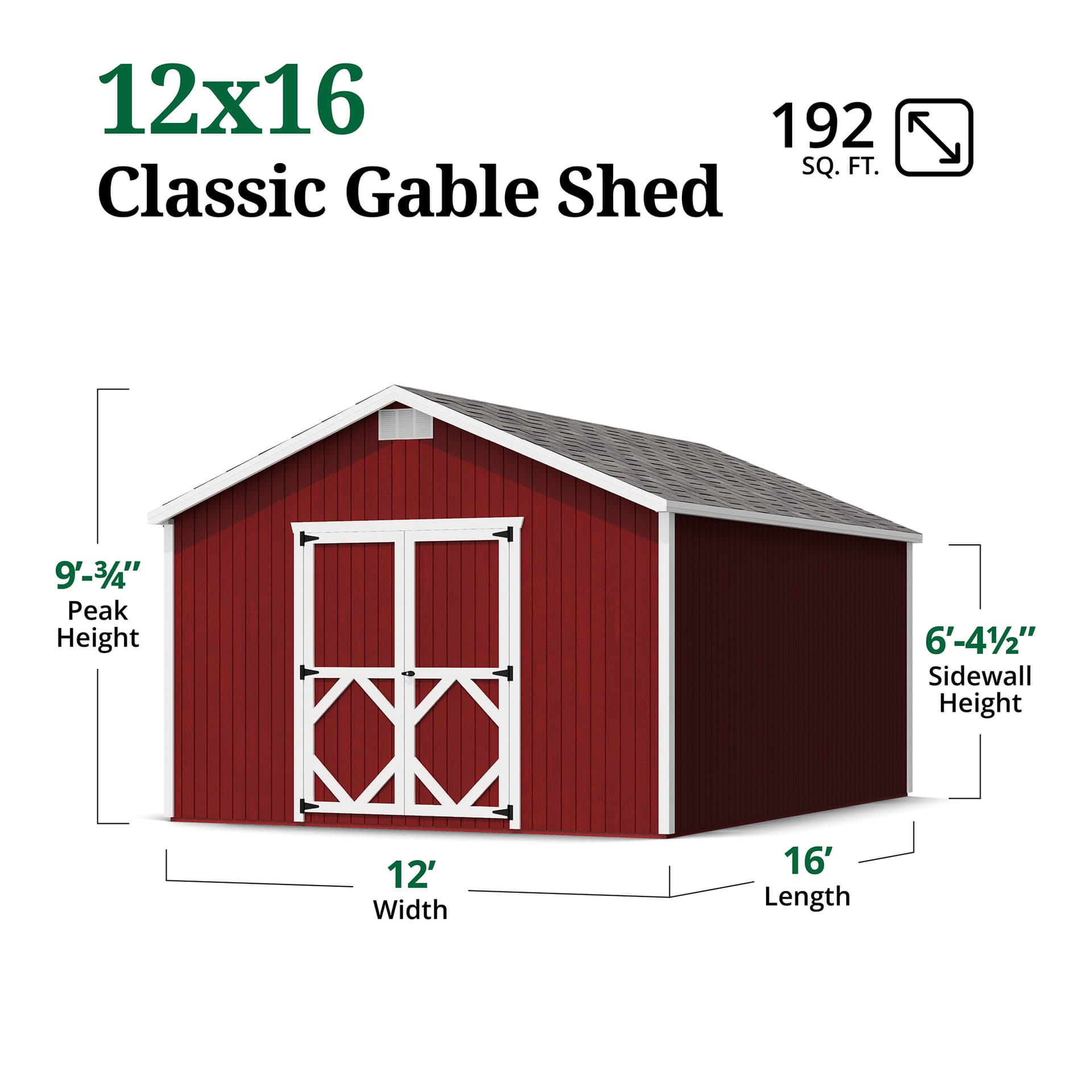 Classic Gable Shed dimensions