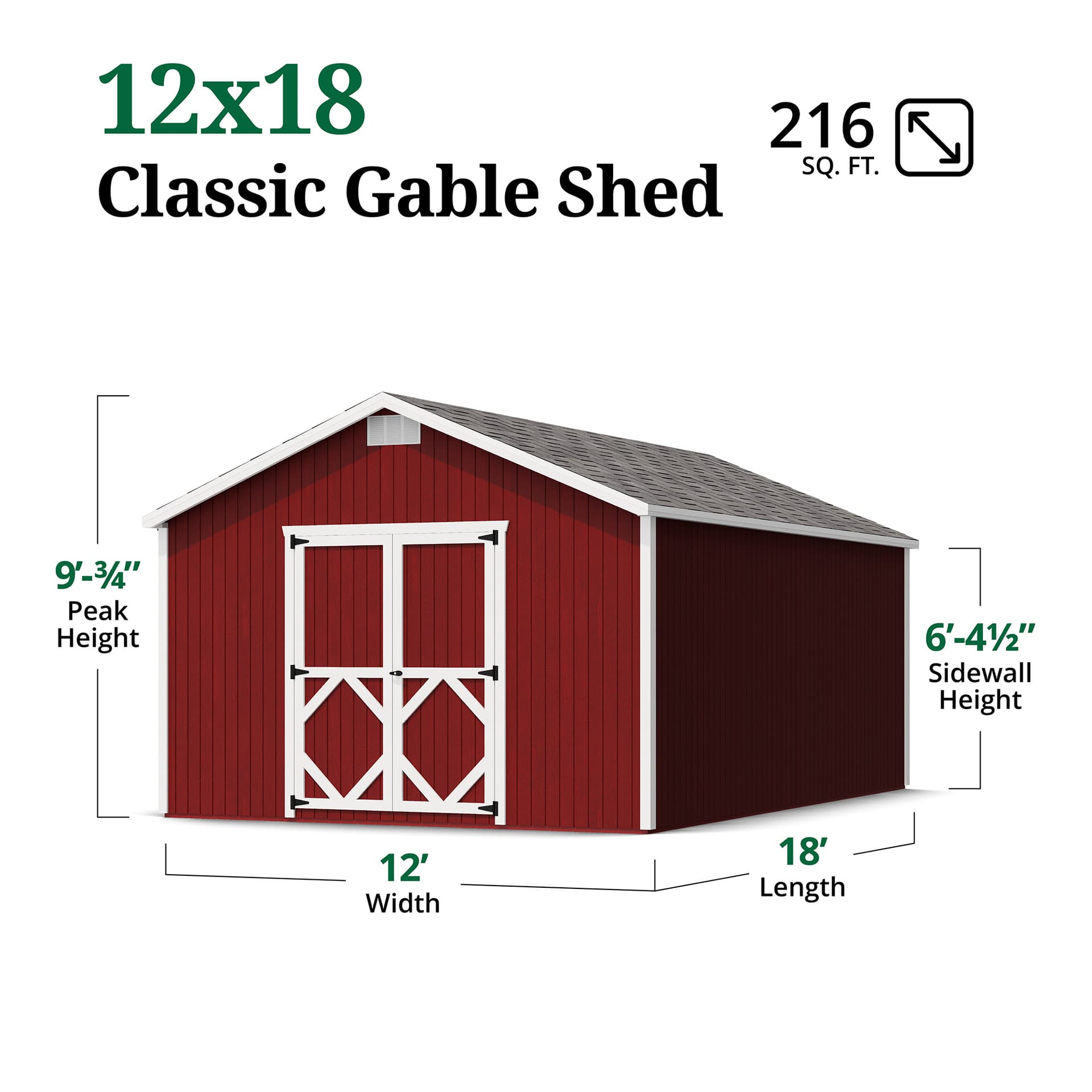 Classic Gable Shed dimensions