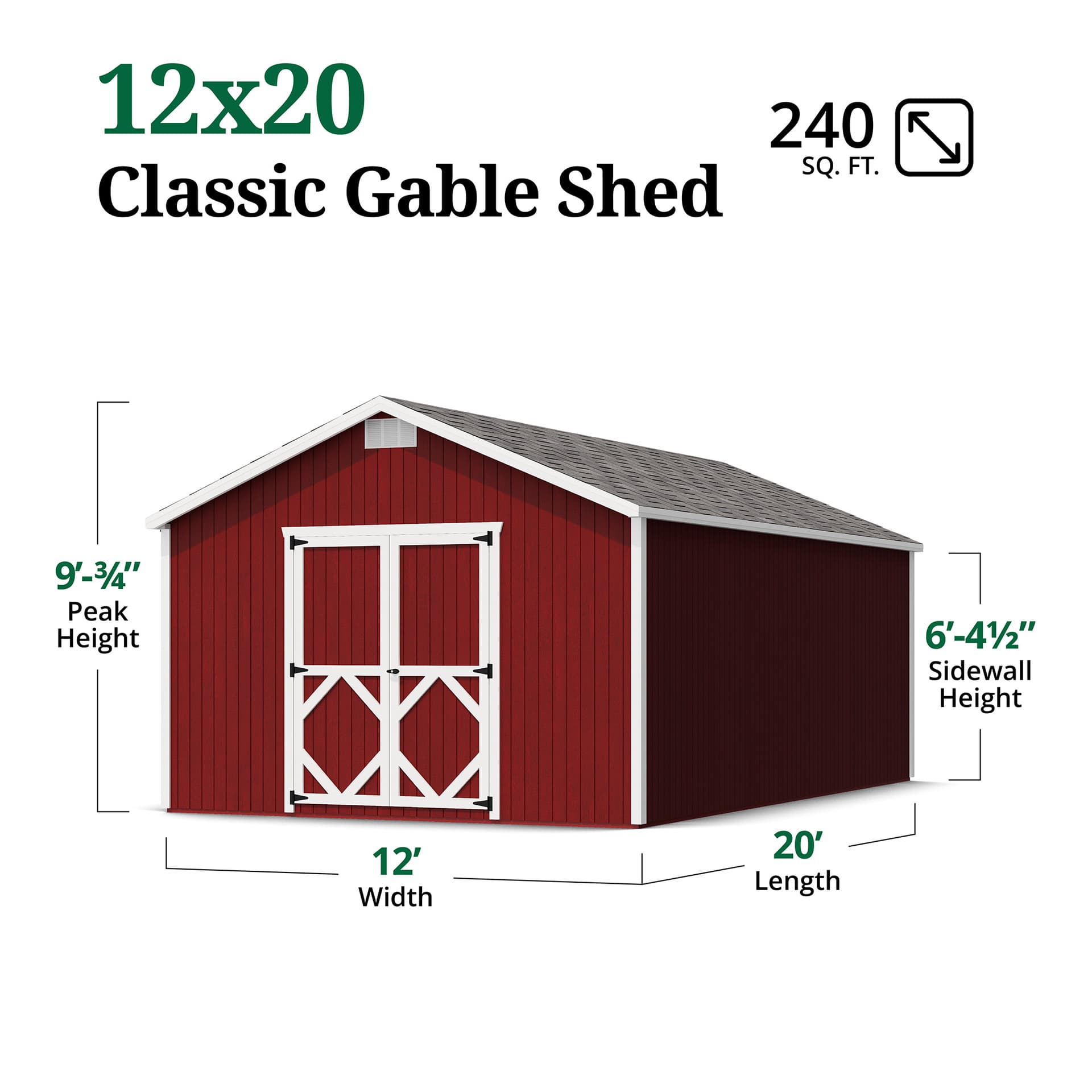 Classic Gable Shed dimensions