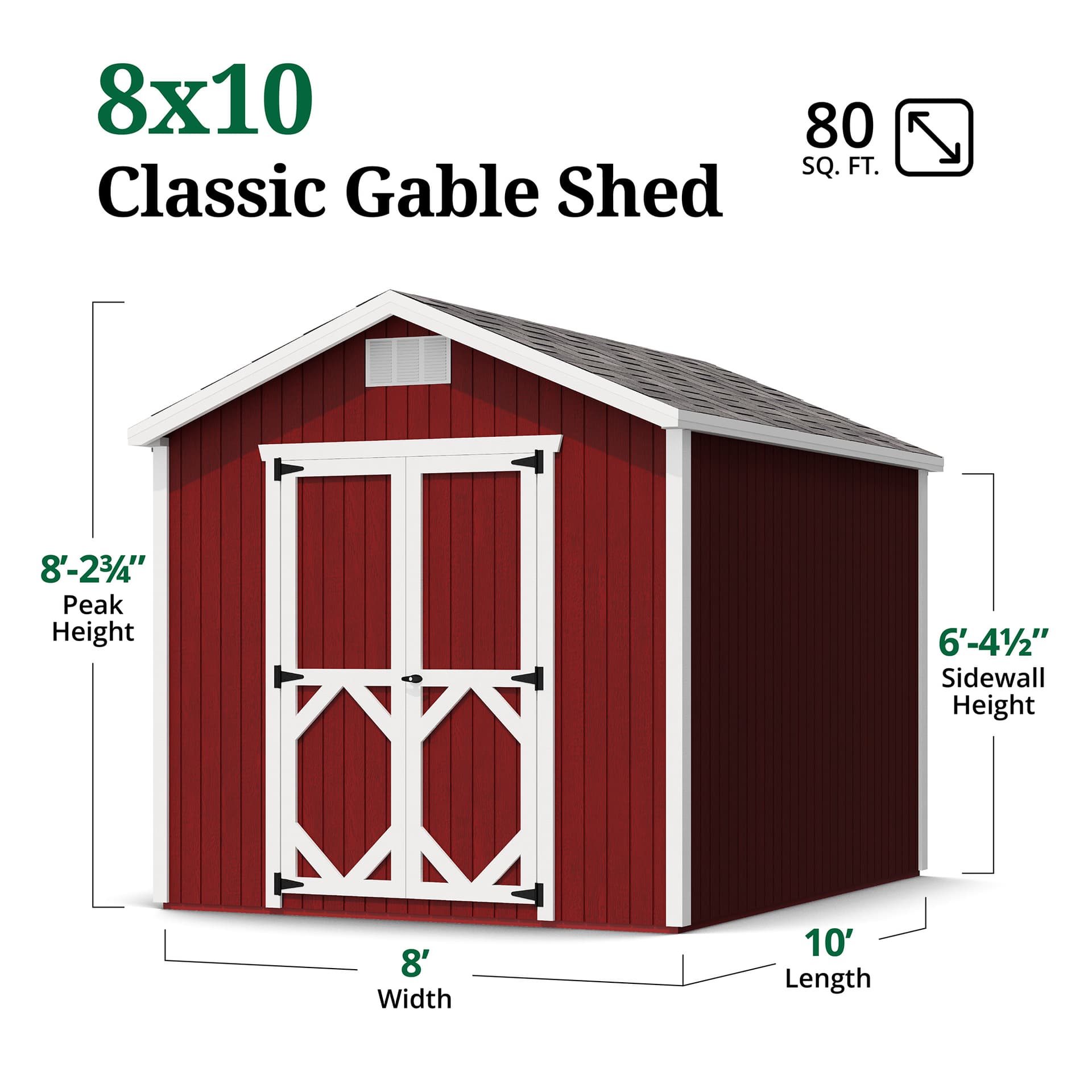 Classic Gable Shed dimensions