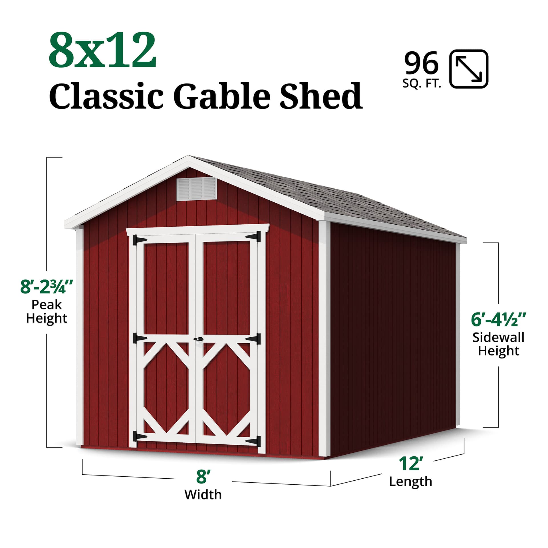 Classic Gable Shed dimensions