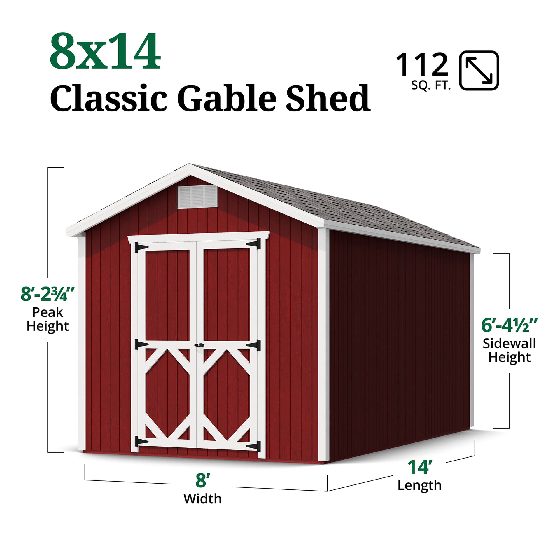 Classic Gable Shed dimensions