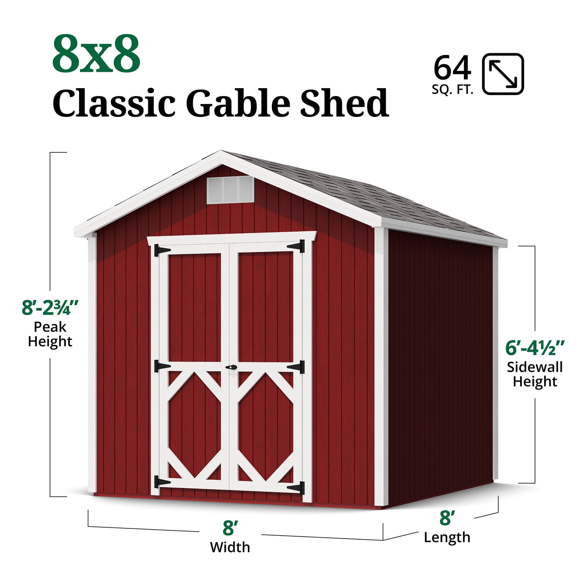 Classic Gable Shed dimensions