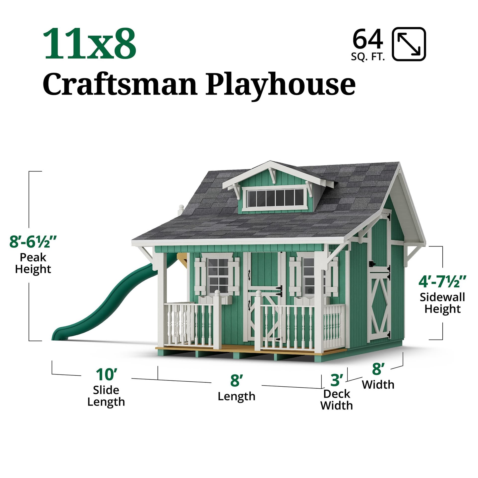 Craftsman Playhouse dimensions