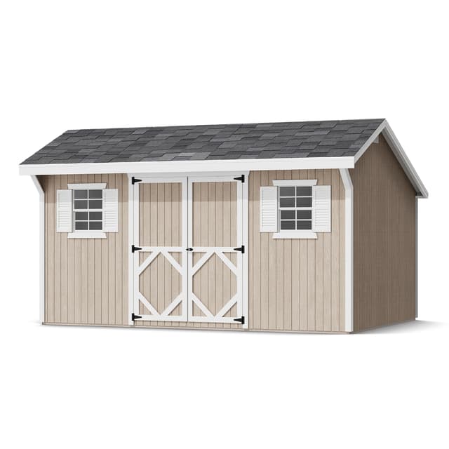 Front view of Classic Saltbox Shed