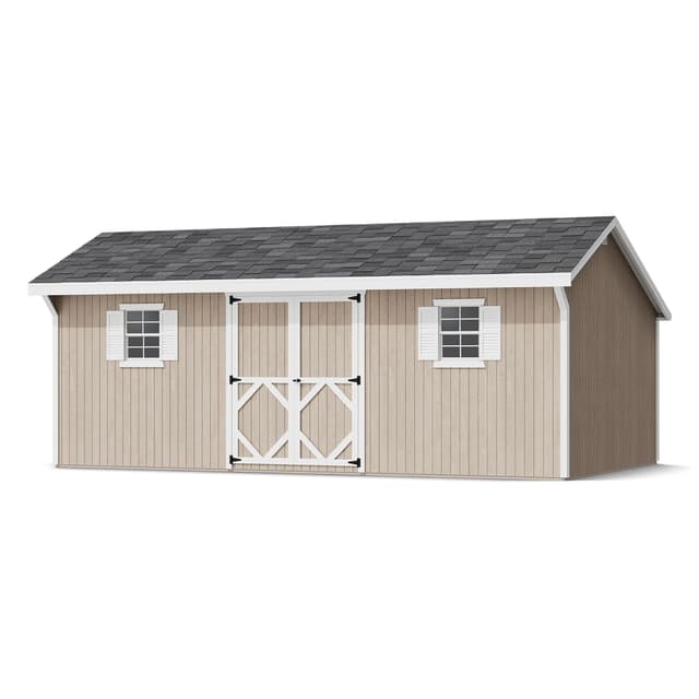 Front view of Classic Saltbox Shed