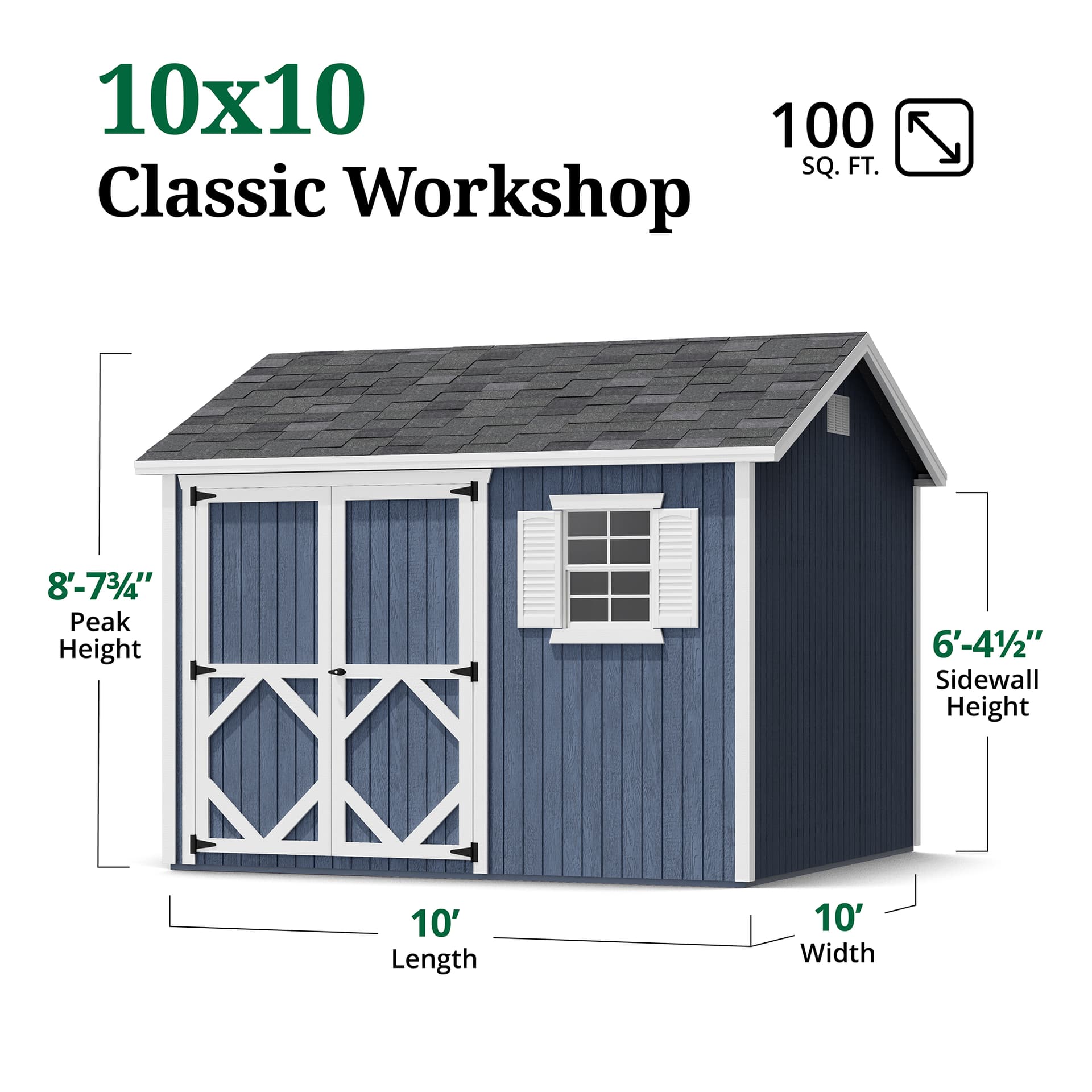 Classic Workshop Shed dimensions
