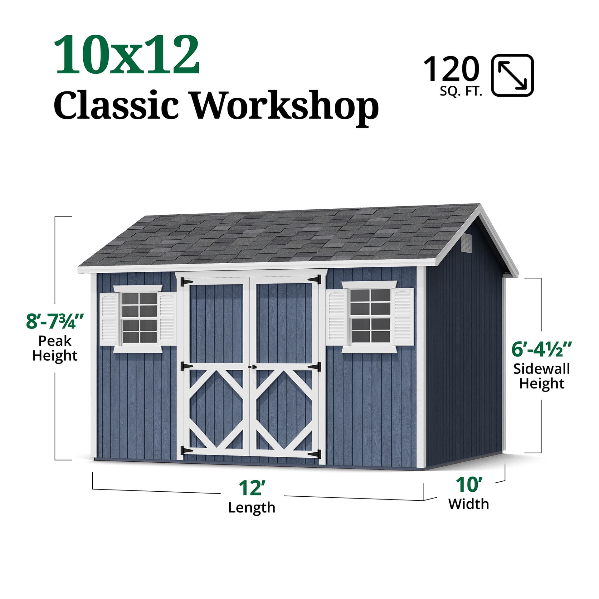 Classic Workshop Shed dimensions