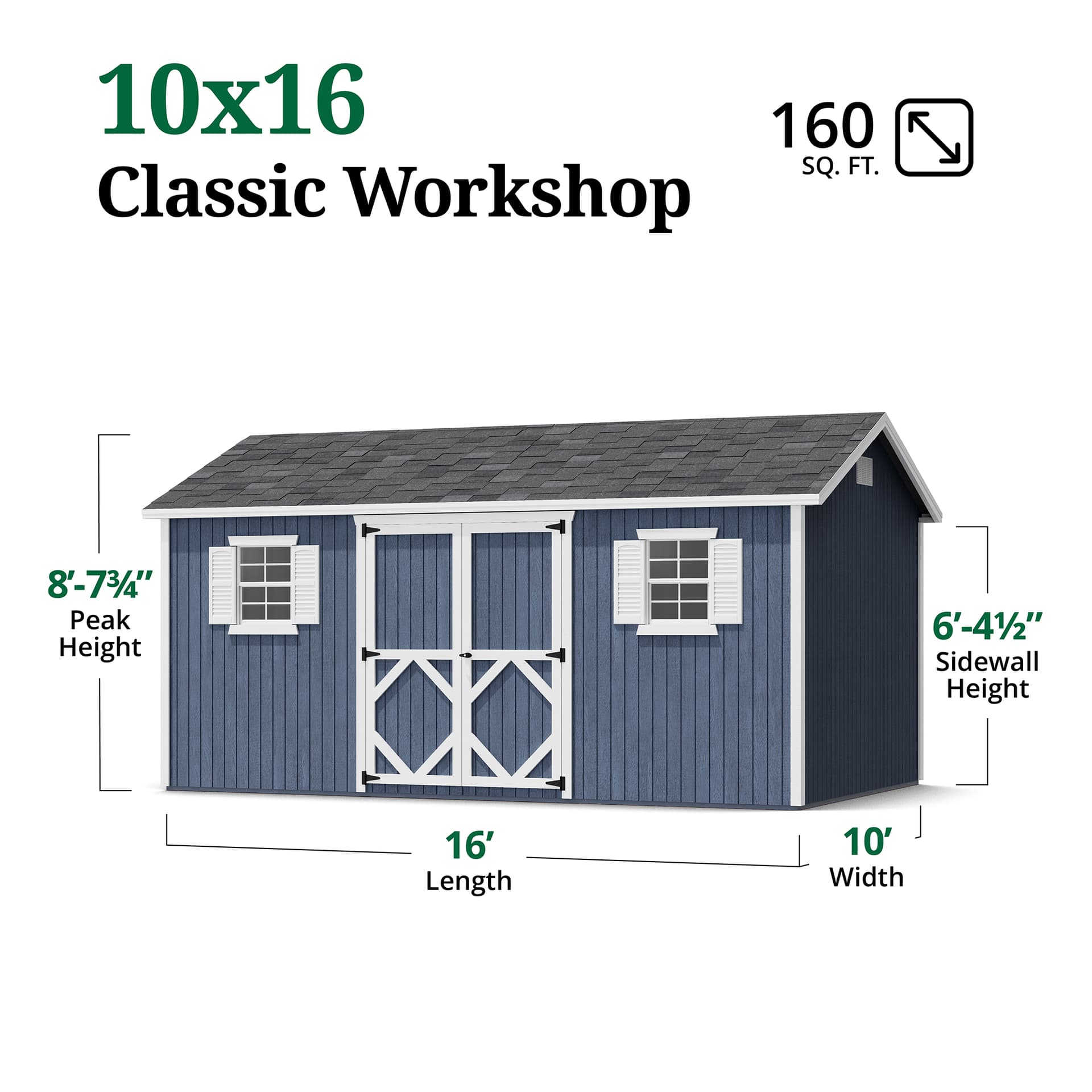 Classic Workshop Shed dimensions