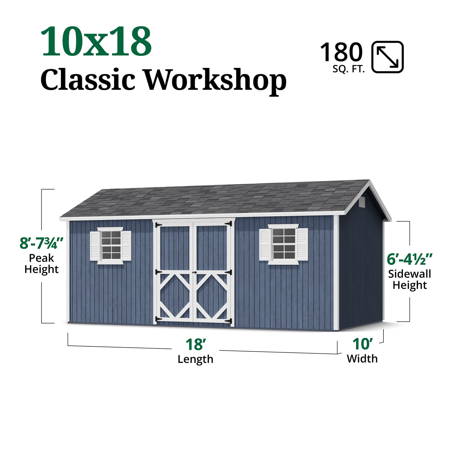 Classic Workshop Shed dimensions