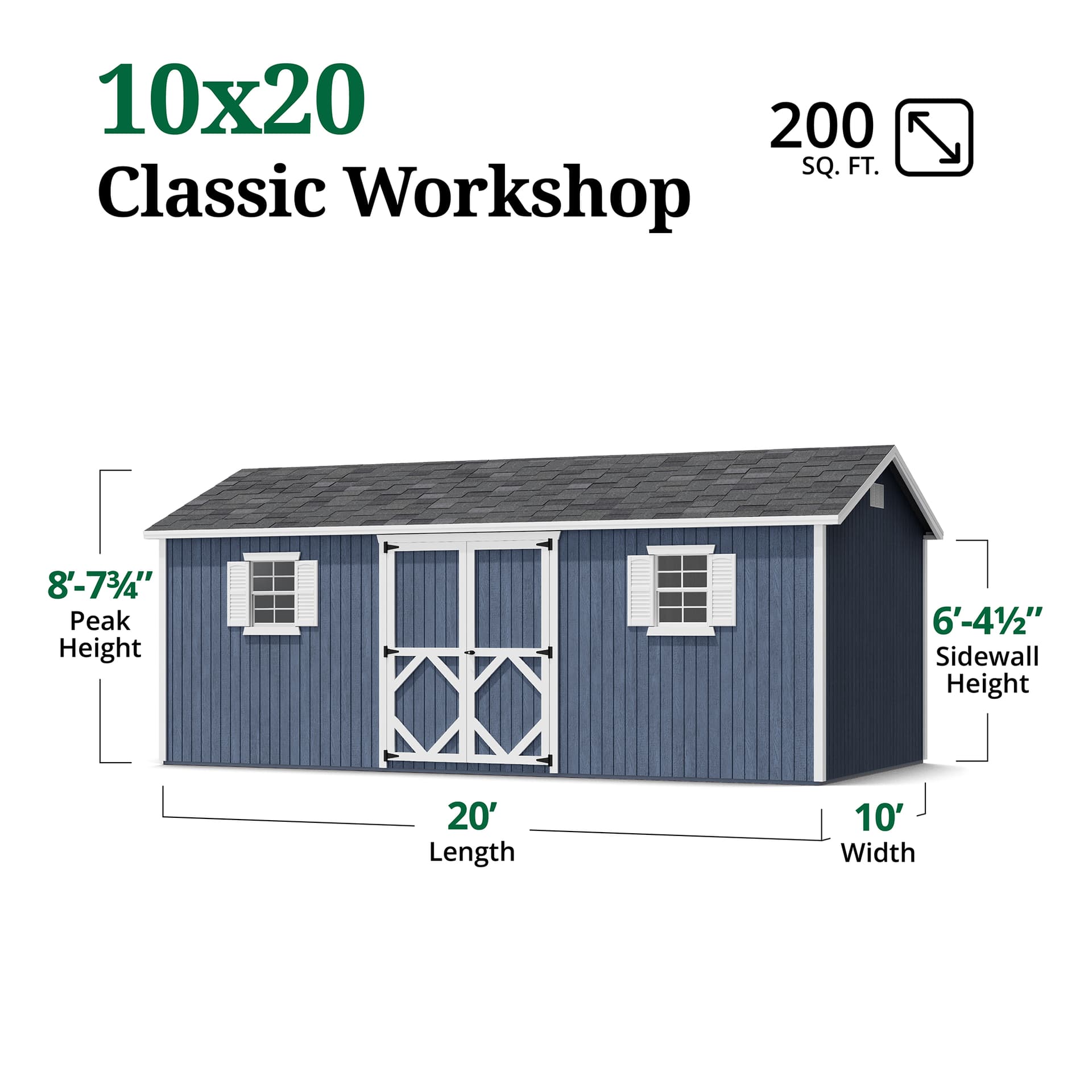 Classic Workshop Shed dimensions