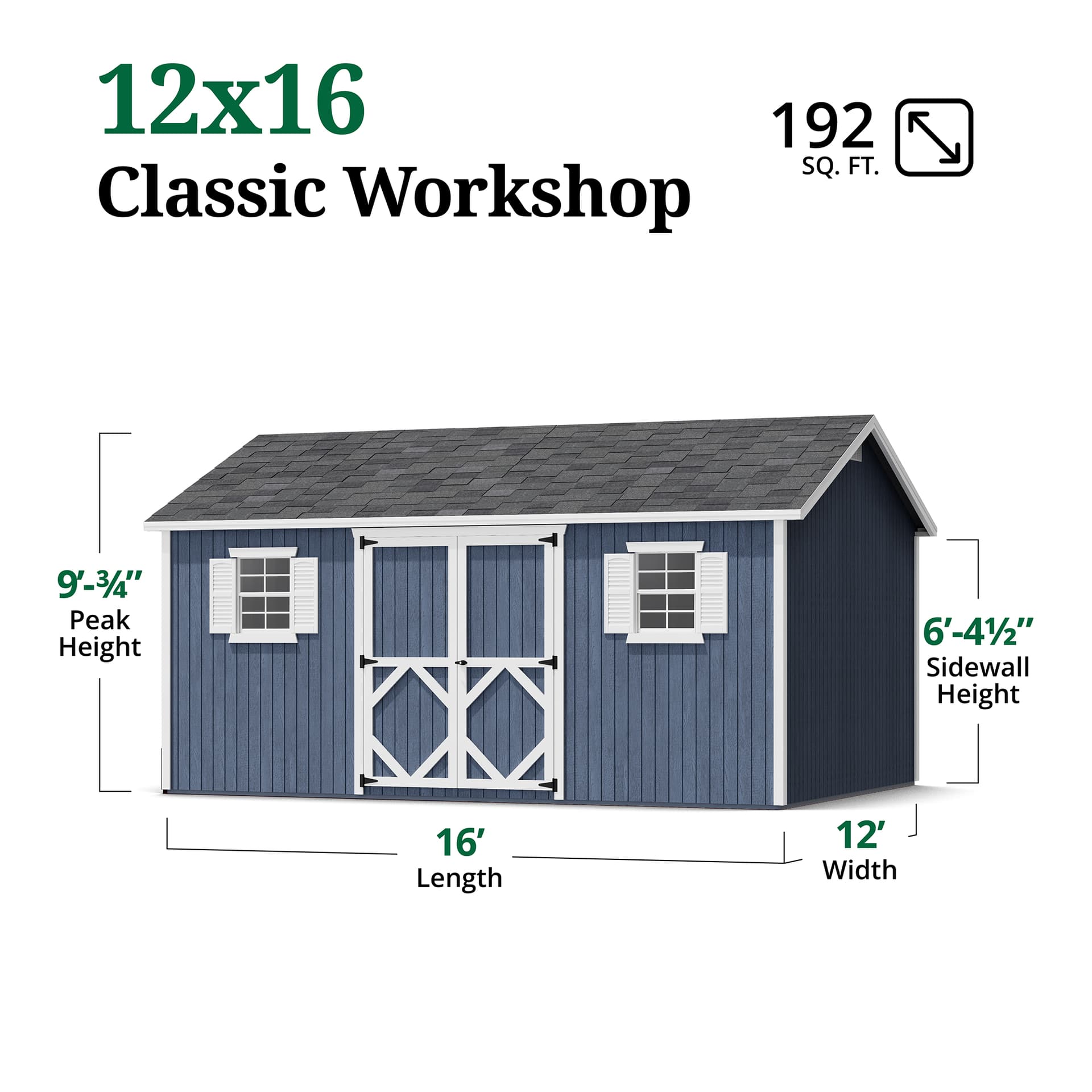 Classic Workshop Shed dimensions