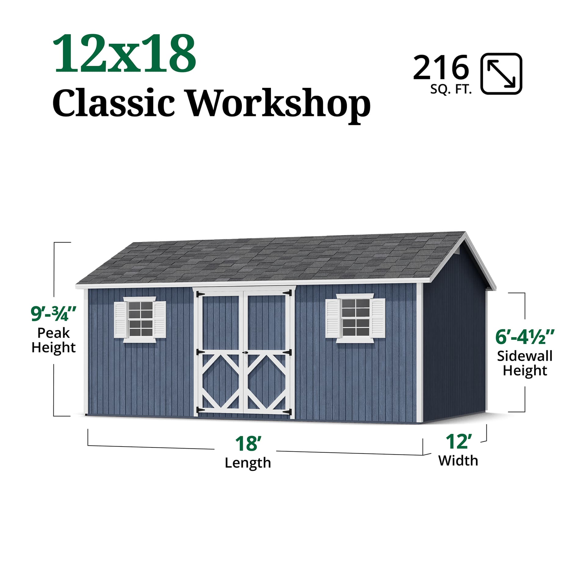 Classic Workshop Shed dimensions