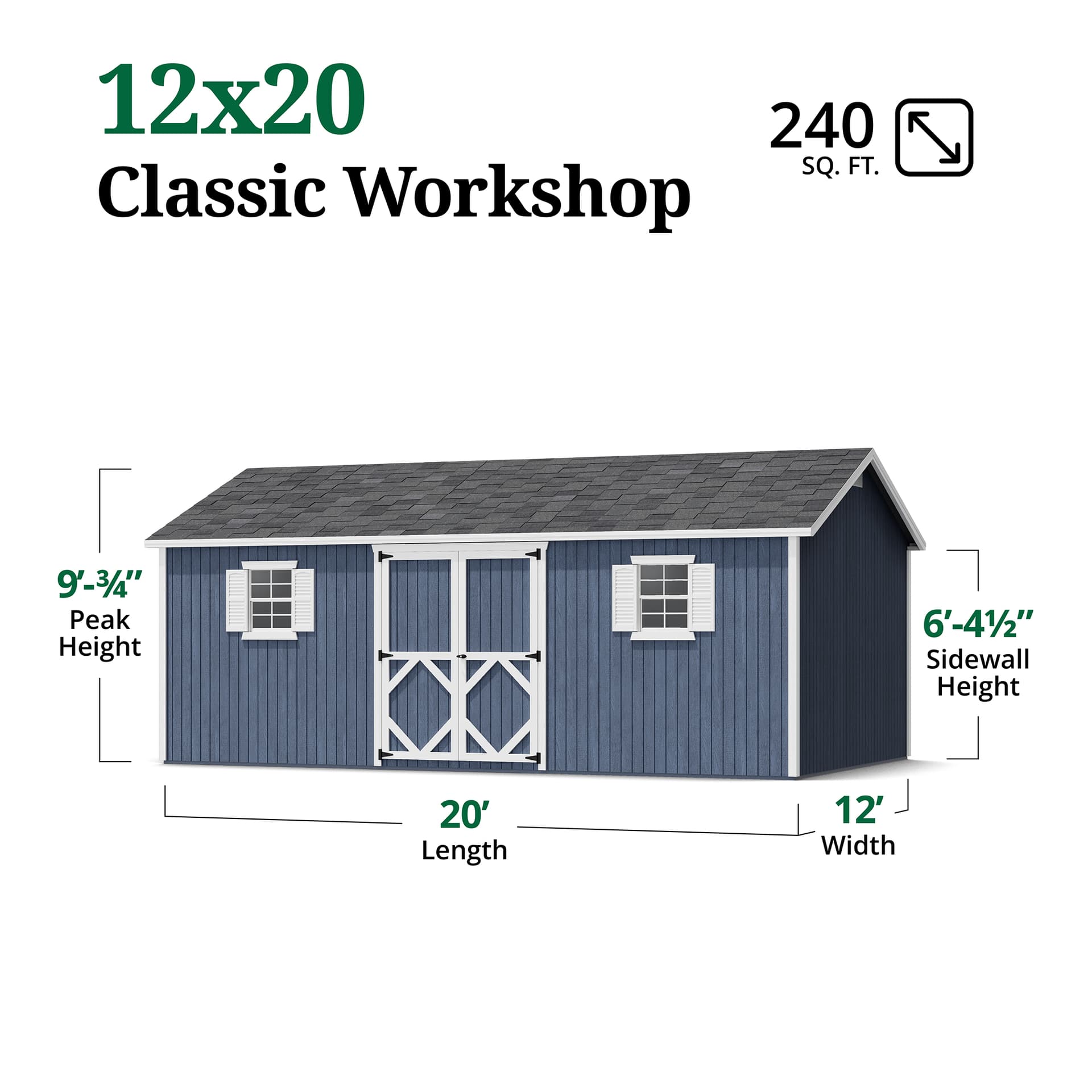 Classic Workshop Shed dimensions