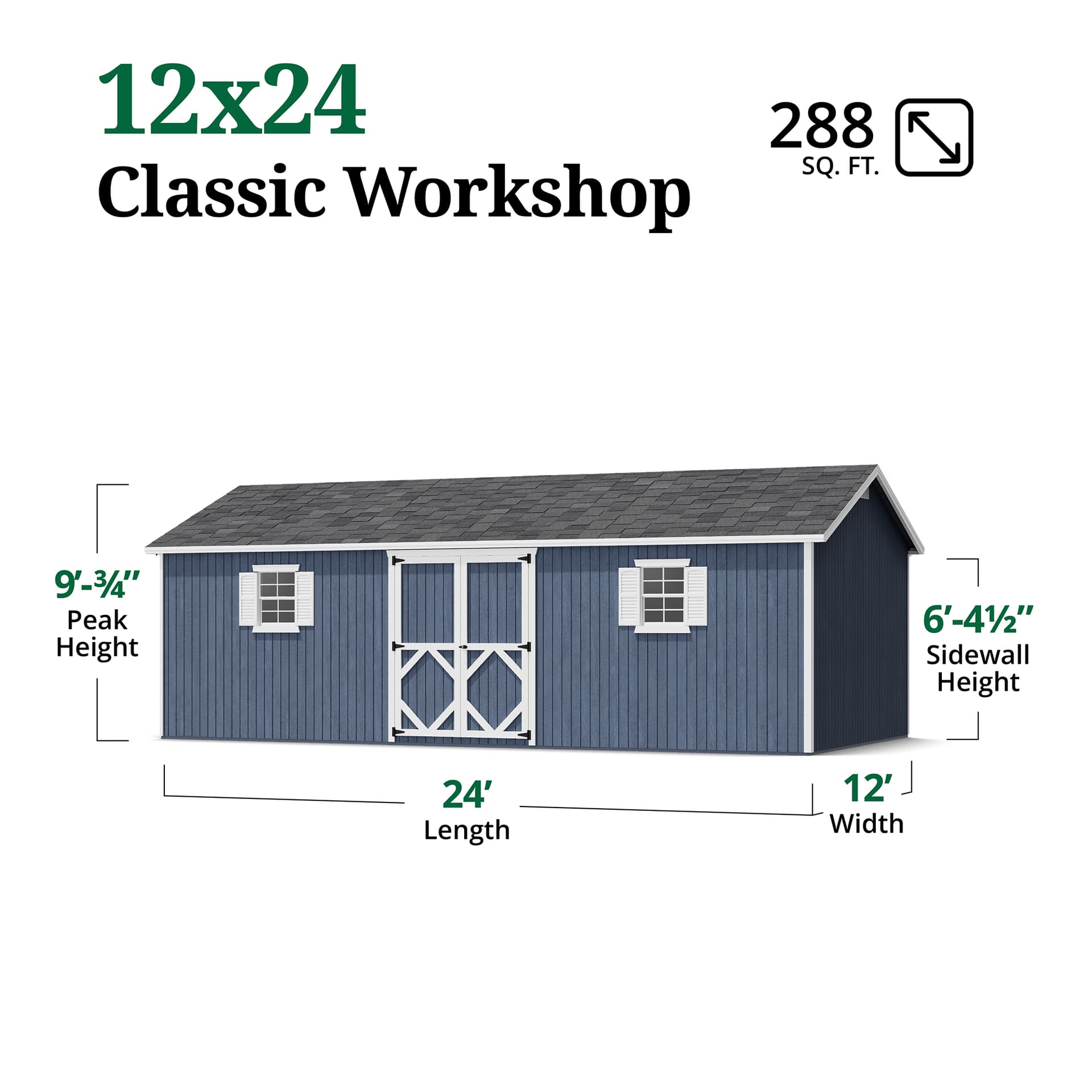 Classic Workshop Shed dimensions