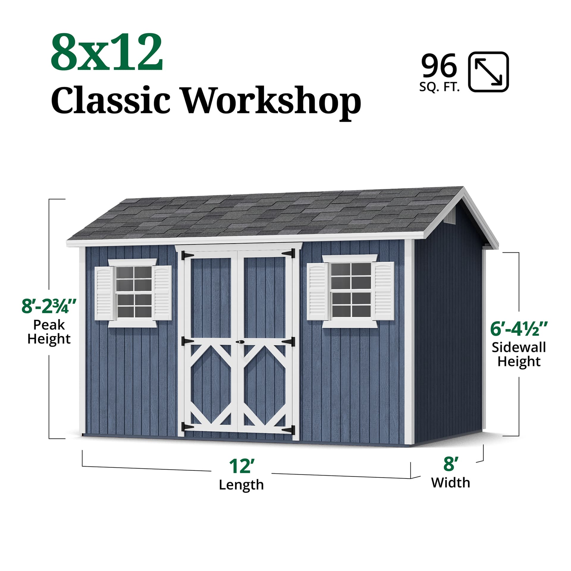Classic Workshop Shed dimensions