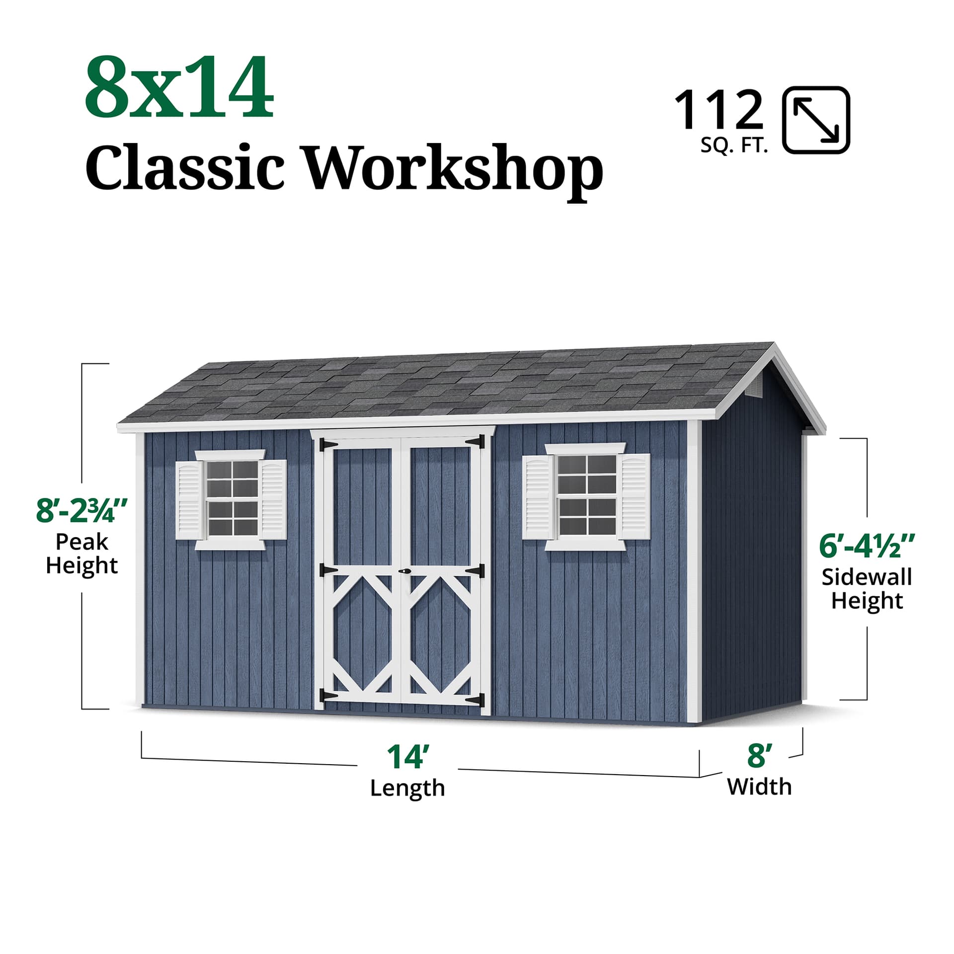 Classic Workshop Shed dimensions