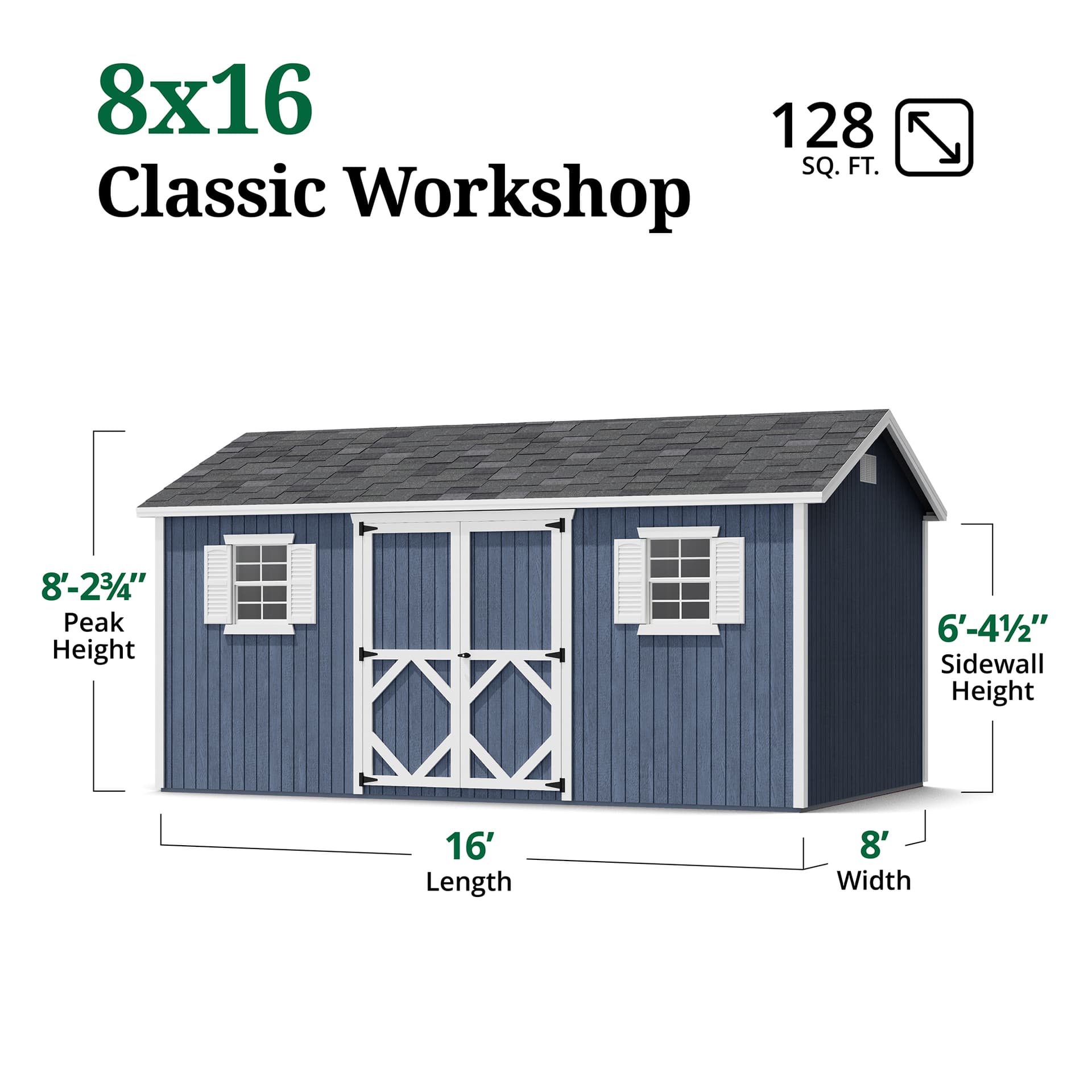 Classic Workshop Shed dimensions