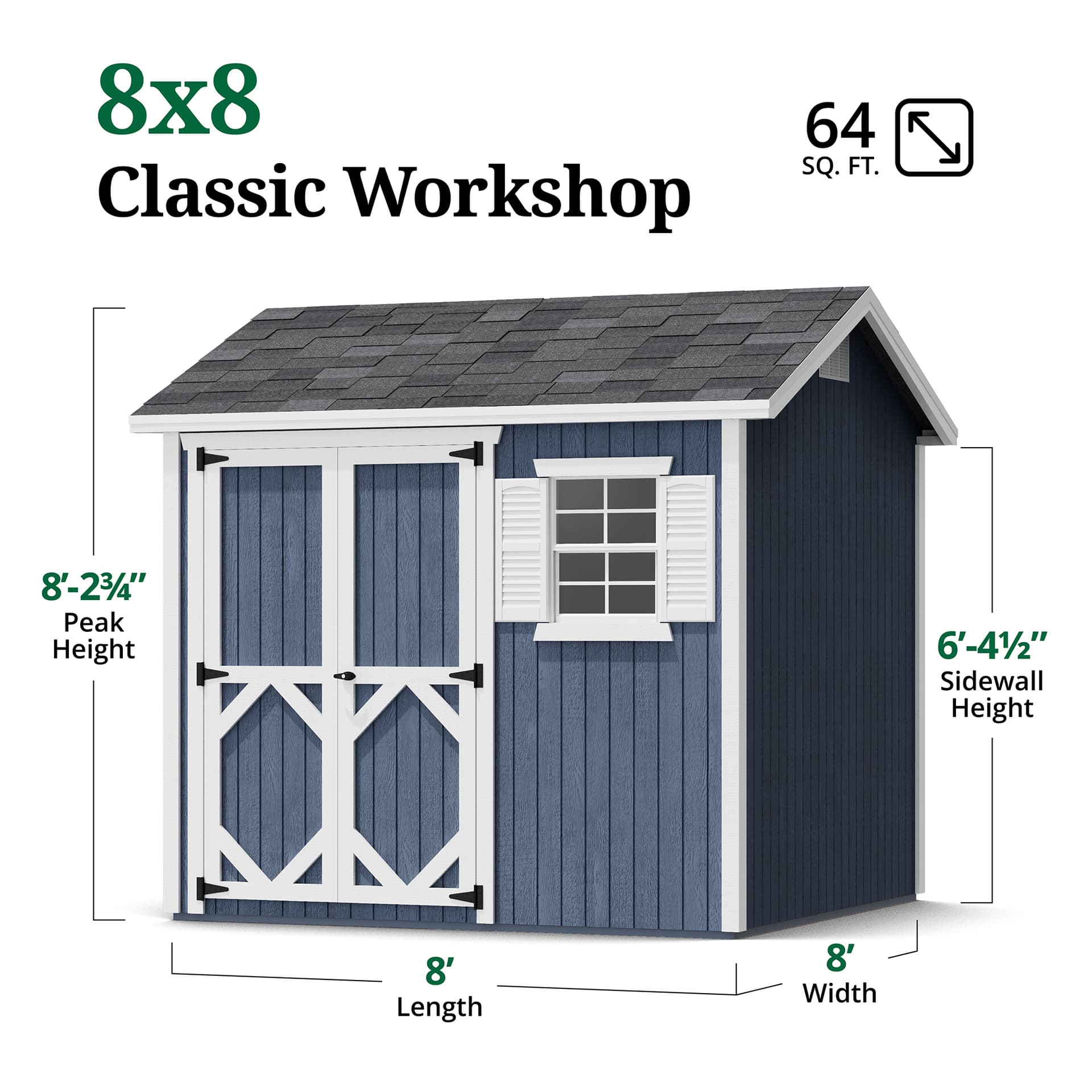 Classic Workshop Shed dimensions