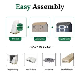 Classic Workshop Shed easy assembly graphic