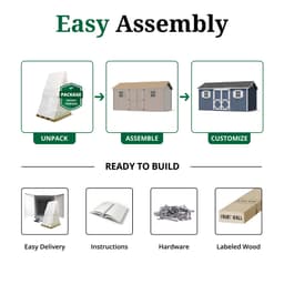 Classic Workshop Shed easy assembly graphic