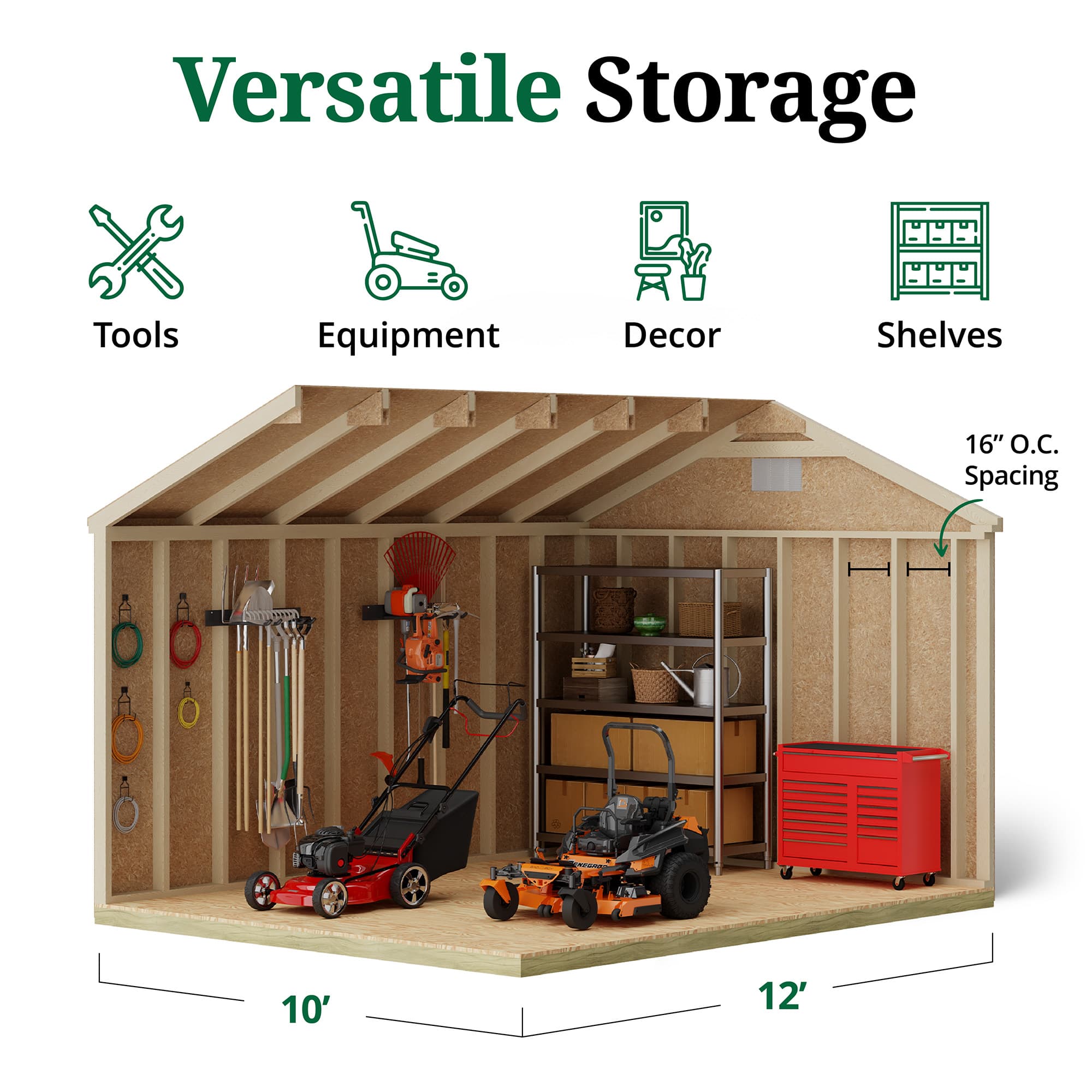 Classic Workshop Shed interior graphic