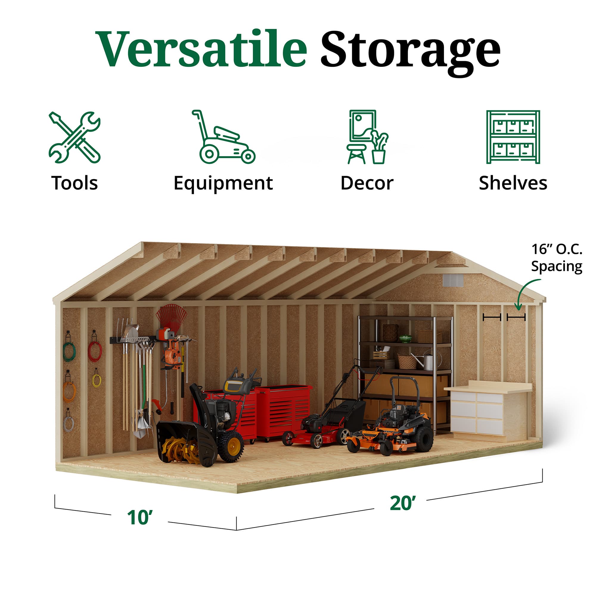 Classic Workshop Shed interior graphic